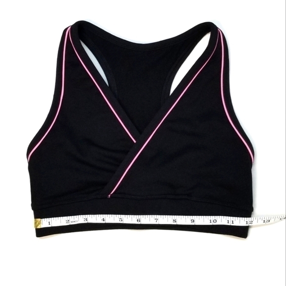 LULULEMON Sports Bra Racerback Black with Pink Trim - Picture 3 of 4